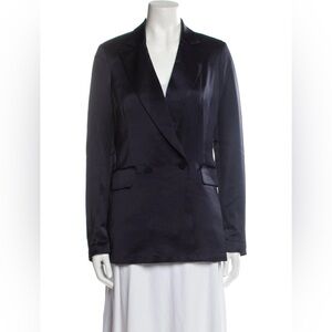 House of Harlow 1960 Silk Feel Long Navy Blazer